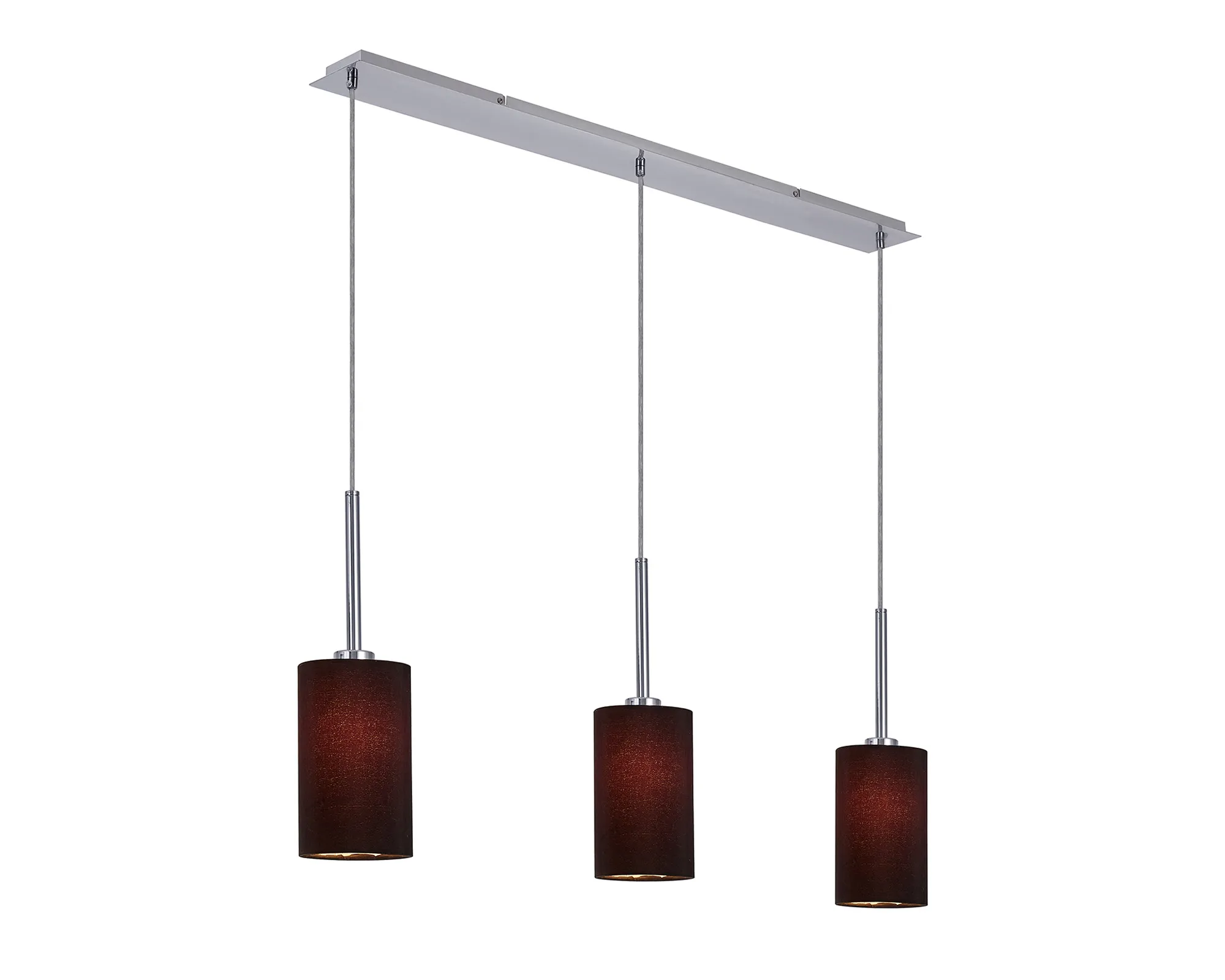 Baymont 12cm Shade 3 Light Pendant Polished Chrome, Black/White DK0767  Deco Baymont CH BL